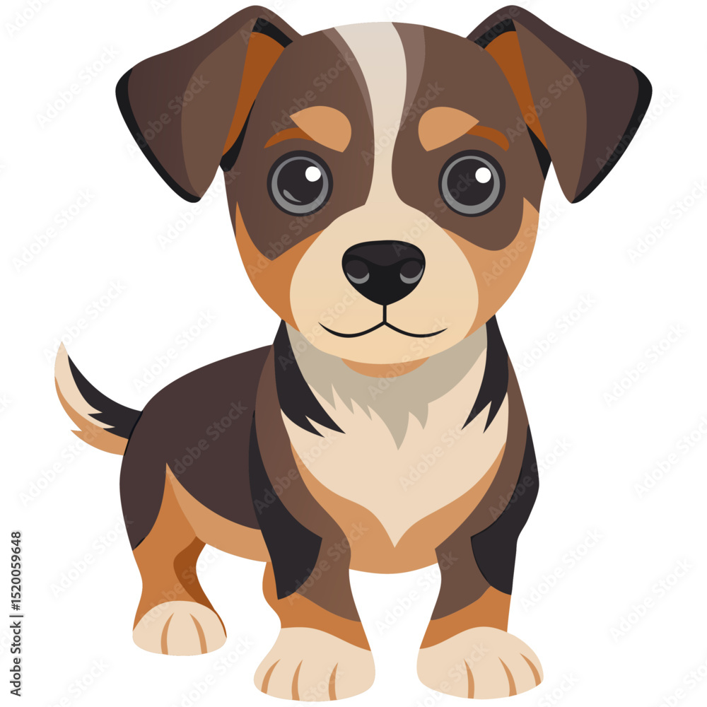 Fototapeta premium Cartoon puppy dog character with big eyes 