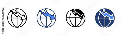 Global Crisis icon sheet multiple style collection