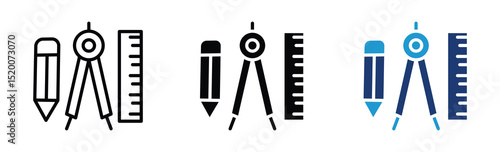 school stationery supply icon set back to school education school equipment element vector illustration