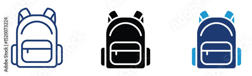 schoolbag icon logo vector illustration. Backpack symbol template for graphic and web design collection , stock vector 