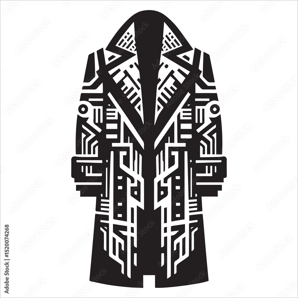 Fototapeta premium Chunky Geometric Coat silhouette vector