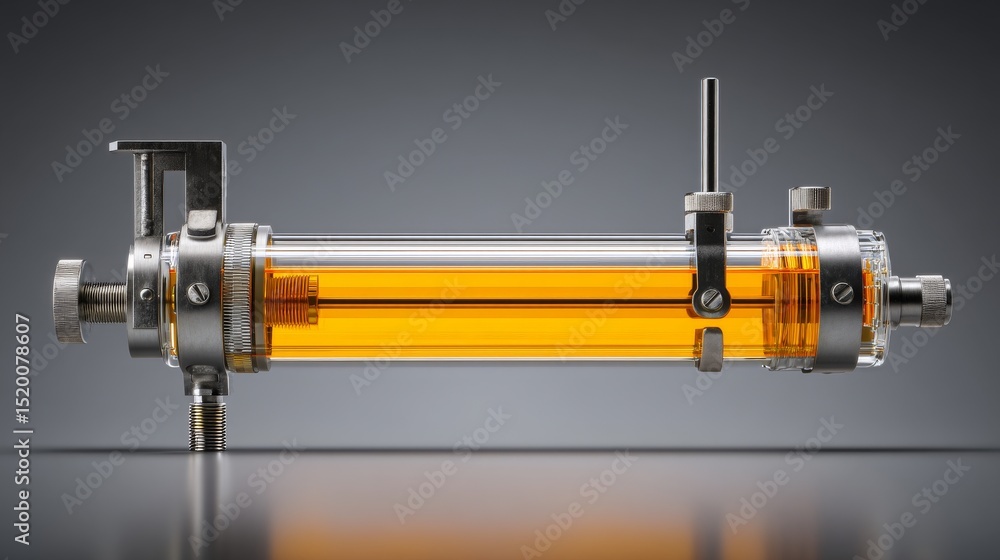 Fototapeta premium A sleek and modern, transparent fluid chamber showcasing innovative engineering.