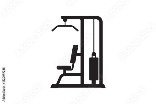Gym machine silhouette vector art illustration on white background