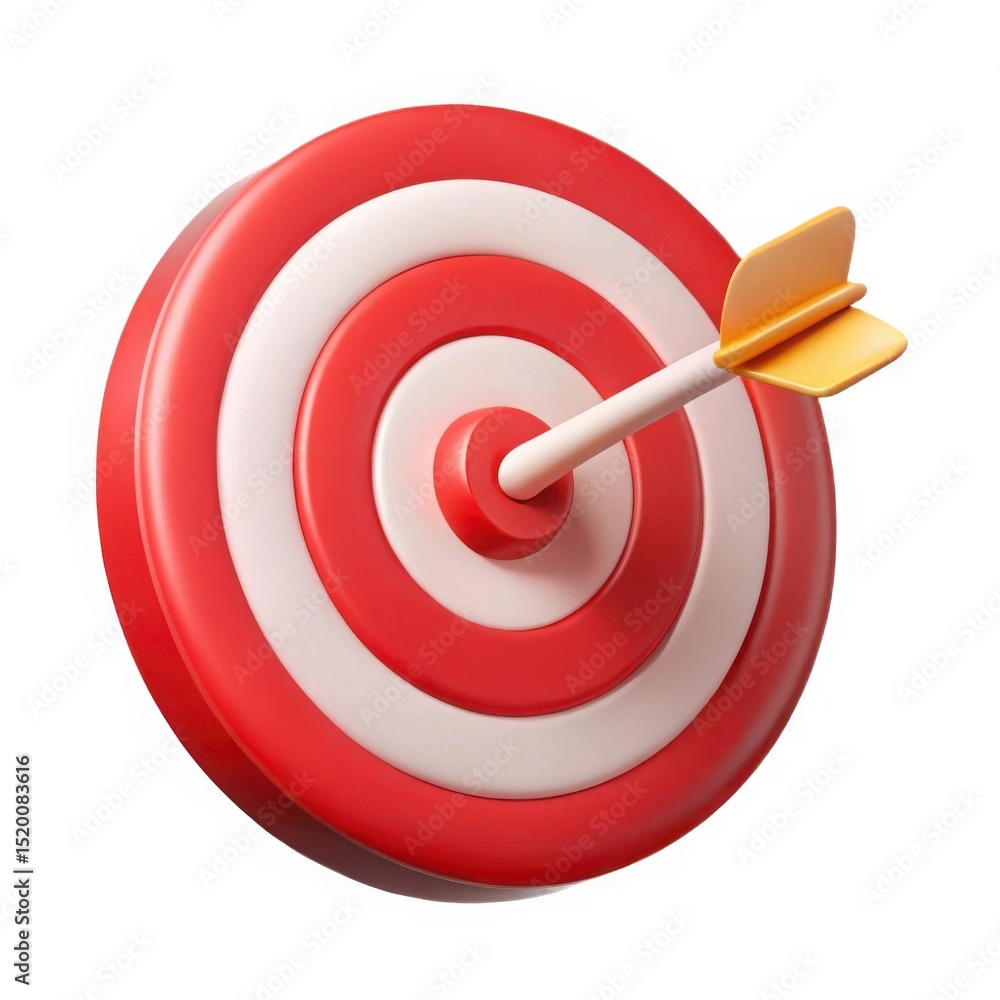 3d render of a red and white target with an arrow in the bullseye isolated on white background 3d render of a red and white target with an arrow in the bullseye isolated on white background
