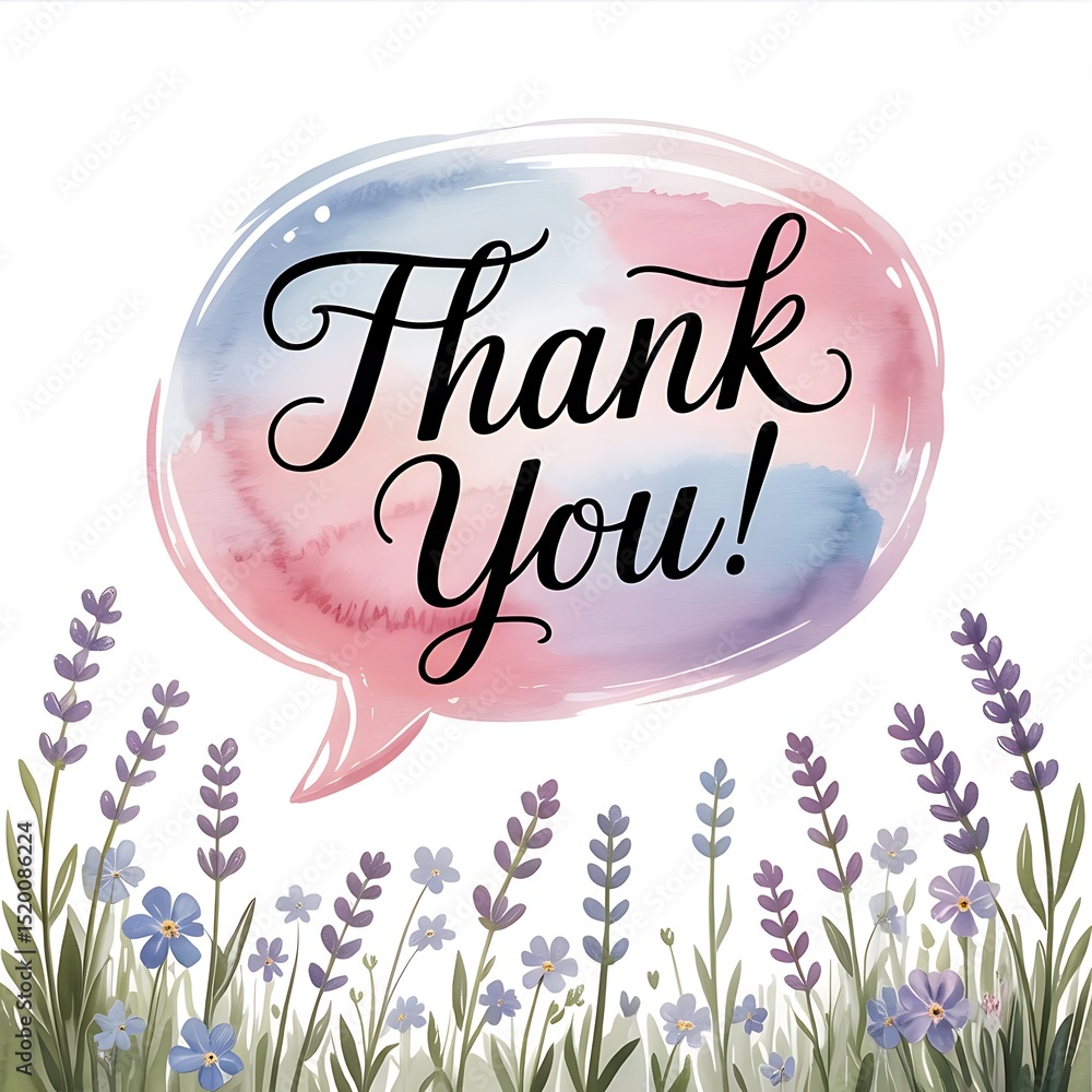 Obraz premium ''Thank you'' typography illustration and happy Valentine's Day greeting card illustration, a perfect symbol of love and romance with a pink heart design ideal for wedding celebration decoration