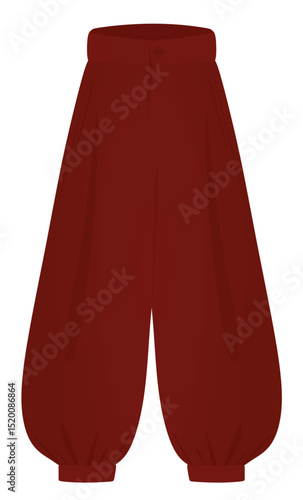 Red  jiu jitsu pants. vector