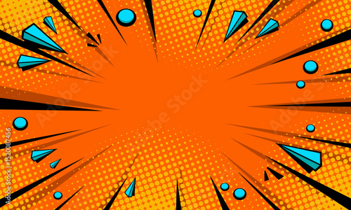 Blank comic cartoon background with thunder lightning. empty dialog background thunder lightning. Comic background cartoon style. vector illustration