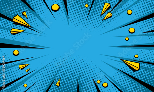 Blank comic cartoon background with thunder lightning. empty dialog background thunder lightning. Comic background cartoon style. vector illustration