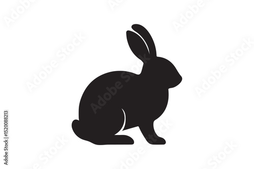 Rabbit silhouette on white background.01