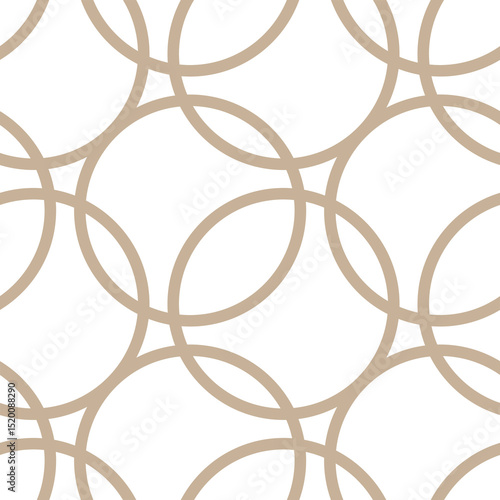 Beige Overlapping Circles Seamless Pattern
