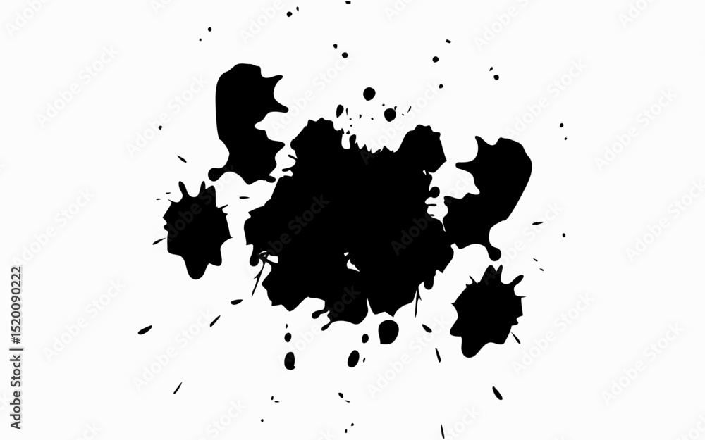 Black ink drops on white background ink vector Black ink drops on white background ink vector