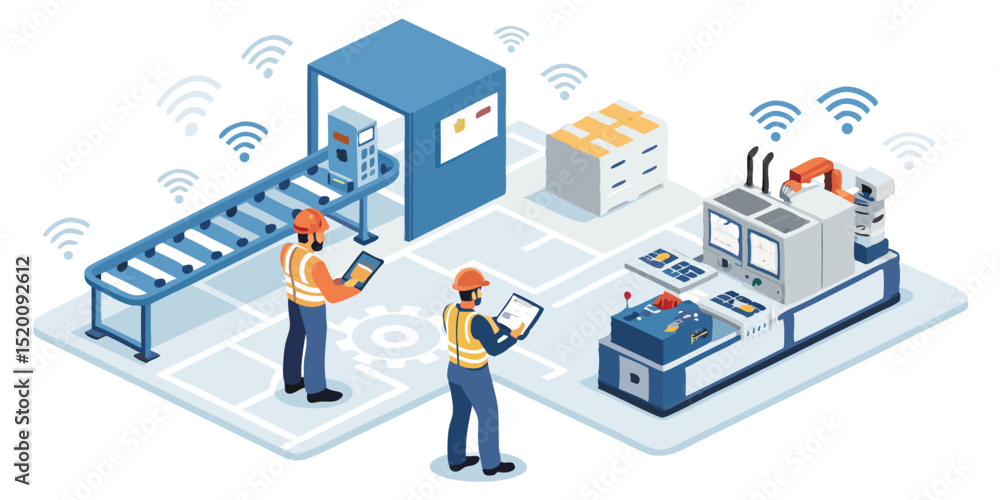 Businessman with laptop and graph icons illustrating a connected network concept Businessman with laptop and graph icons illustrating a connected network concept