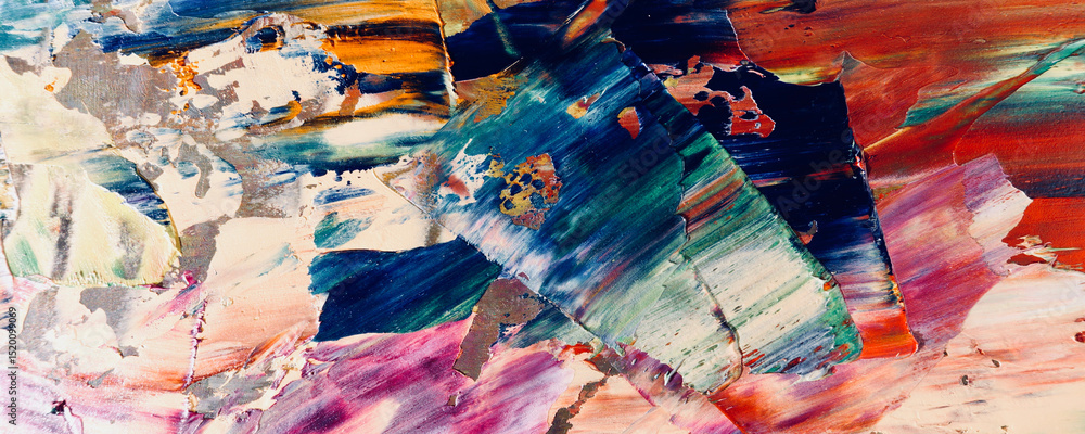Fototapeta premium Abstract art background . Hand painting artwork on canvas .