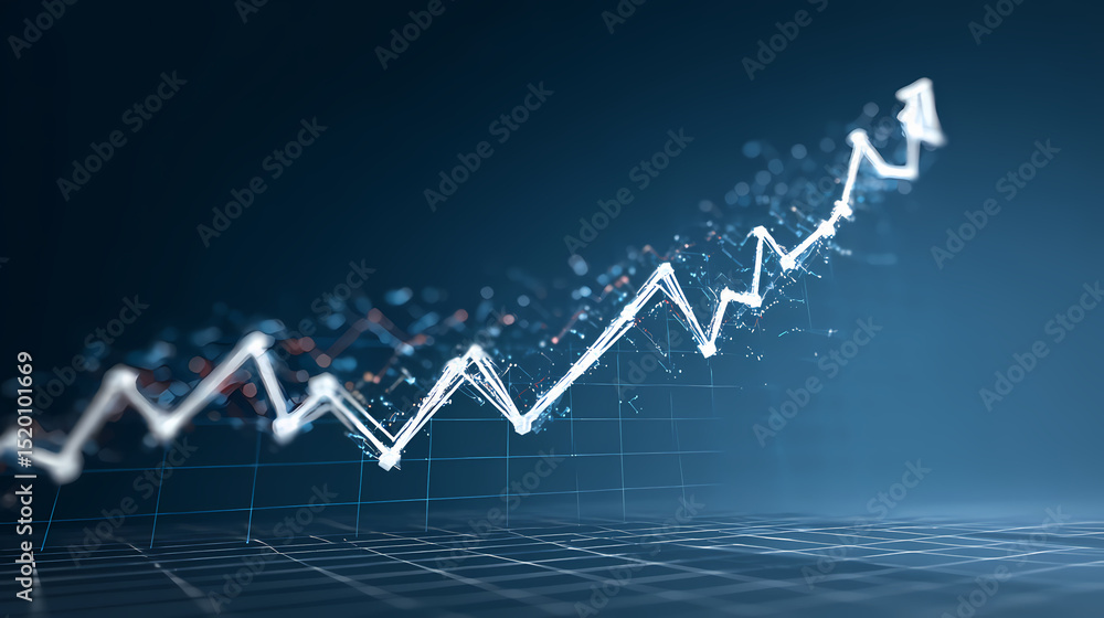 Obraz premium Positive Trend Line Graph Upward Growth Chart Business Success Visual Data Analysis Progress Report Financial Improvement Diagram Performance Indicator