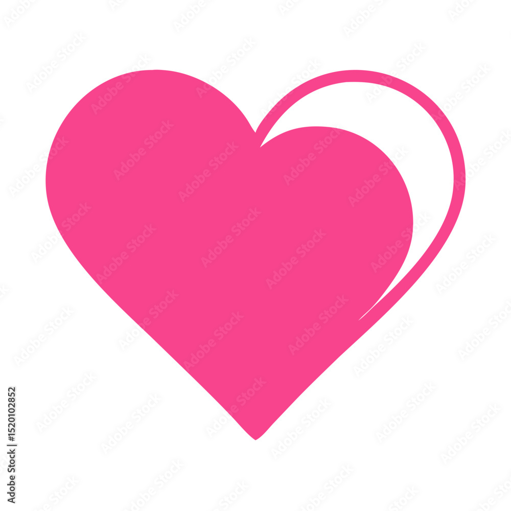 Vibrant Pink Heart Shape Symbolizing Love and Affection in a Playful Design Vibrant Pink Heart Shape Symbolizing Love and Affection in a Playful Design
