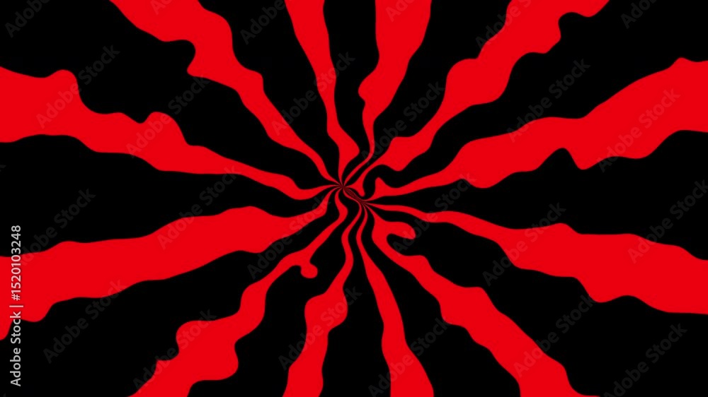 Black and red abstract animation psychedelic spiral  hypnotic background, seamless loop