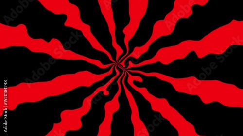 Black and red abstract animation psychedelic spiral  hypnotic background, seamless loop