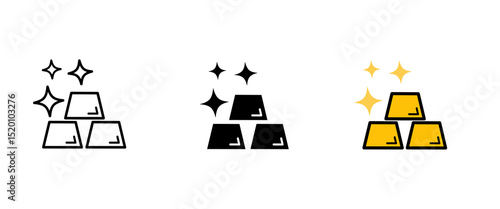 gold bullion icon. gold bullion icon vector. wealth icon. gold bullion line icon. Gold bar vector.