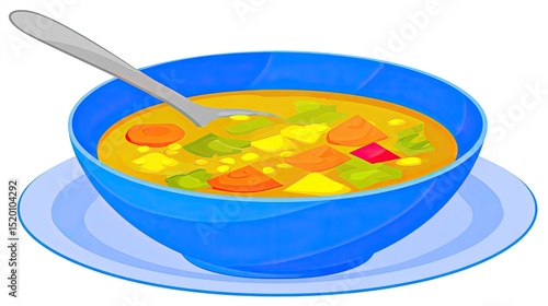 A bowl of chicken and yellow split pea soup