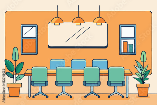 Meeting room, team space, workspace design, work efficiency, discussion area, work progress, team work, professional growth, work plan, meeting control.