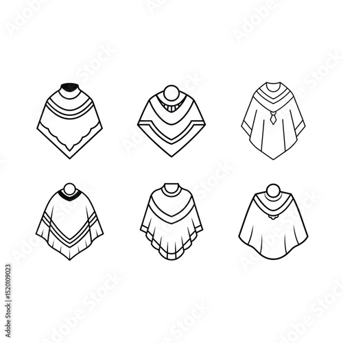 Poncho Icon Vector | Minimal Flat Design Clothing Symbol for Digital Use