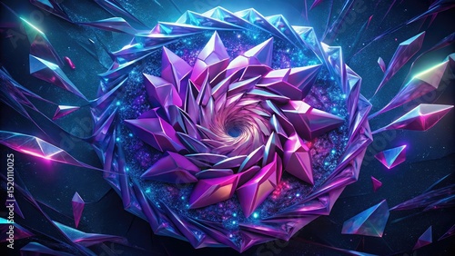 Abstract cosmic crystal vortex artwork