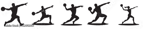 vector silhouette of discus thrower