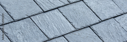Panel kuchenny z motywem Panorama of clean grey slate roof tiles for use as a background texture