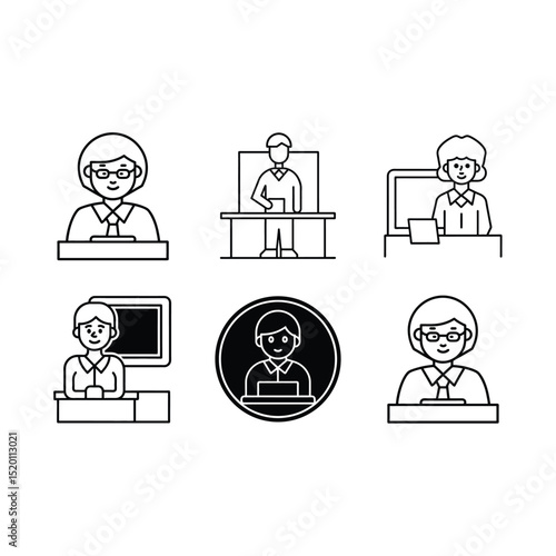 Teacher in Classroom Icon