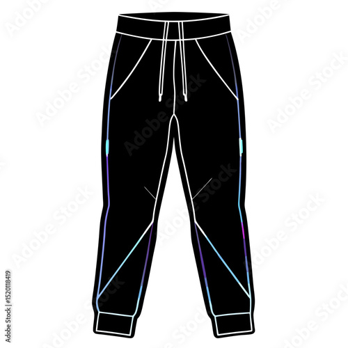 Holographic Joggers Vector on White
