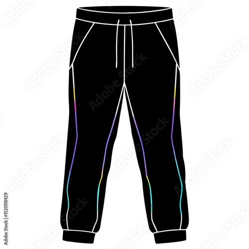 Holographic Joggers Vector on White