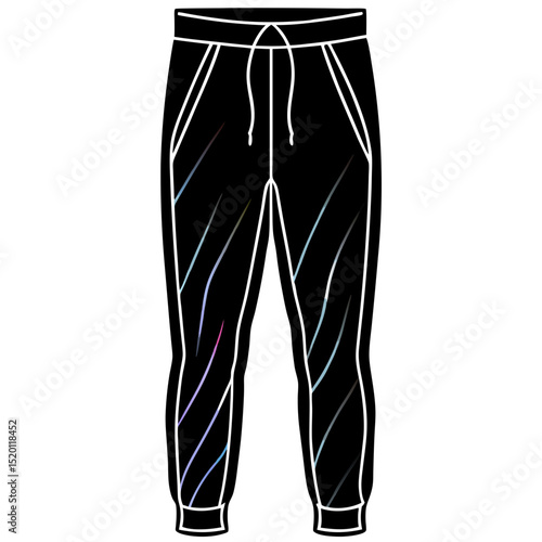 Holographic Joggers Vector on White