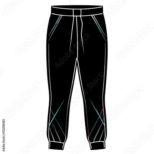 Holographic Joggers Vector on White
