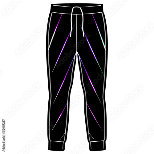 Sleek Joggers with Holographic Shine – Vector Art