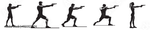 vector silhouette of shooter athlete