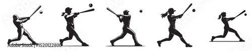 vector silhouette of baseball player