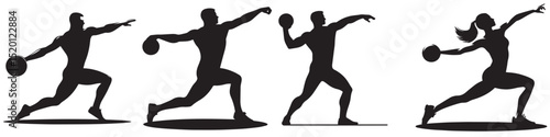 vector silhouette of discus thrower