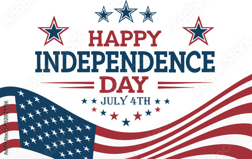 Happy Independence Day USA Patriotic Banner Stars and Stripes