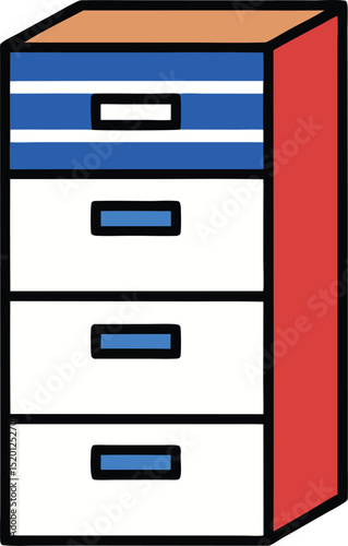 filing cabinet vector art on transparent background