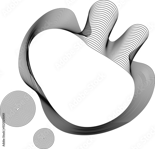 Circular hollow form with puddle-like rounded rays radiating outward in an organic layout.