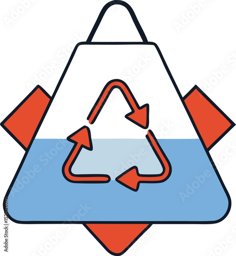 recycled plastic material vector art on transparent background