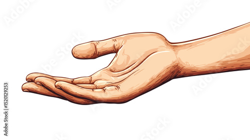 Elegant Blessing Hand Symbol Vector Art Illustration
