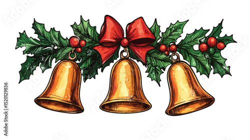Festive Christmas Bells Vector Illustration for Holiday Designs