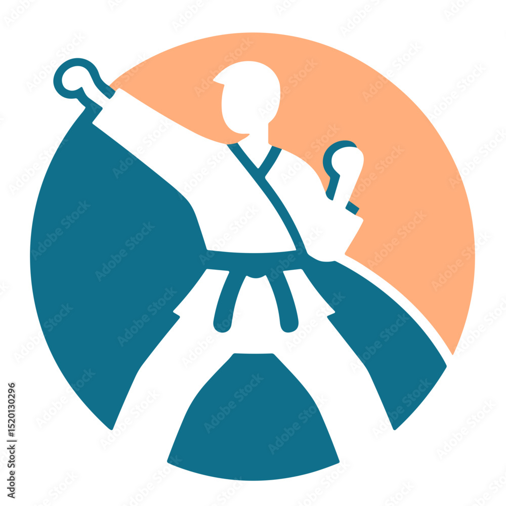 Obraz premium Vector illustration of a powerful karate practitioner demonstrating skill and discipline in martial arts action on transparent background for sports branding and education