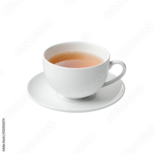 Wallpaper Mural the image showcases a white cup filled with a translucent beverage, placed on a white saucer. the liquid inside the cup is a light shade of amber, suggesting it could be a type of infusion Torontodigital.ca