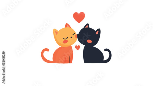 Adorable Cat Couple in Love: Animal Love Connection Captured Beautifully