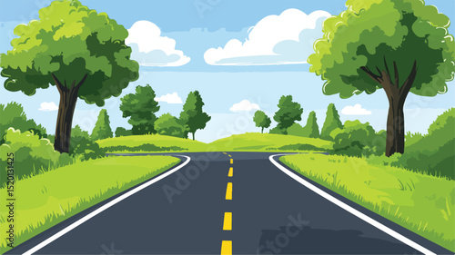 Dividing Road Vector Art Illustration for Professional Projects