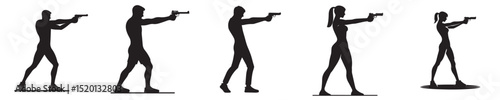 vector silhouette of shooter athlete