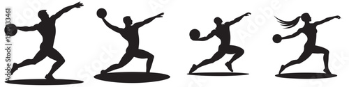 vector silhouette of discus thrower