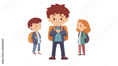 Empowering Children: Educational Illustration Depicting Bullying in Childhood